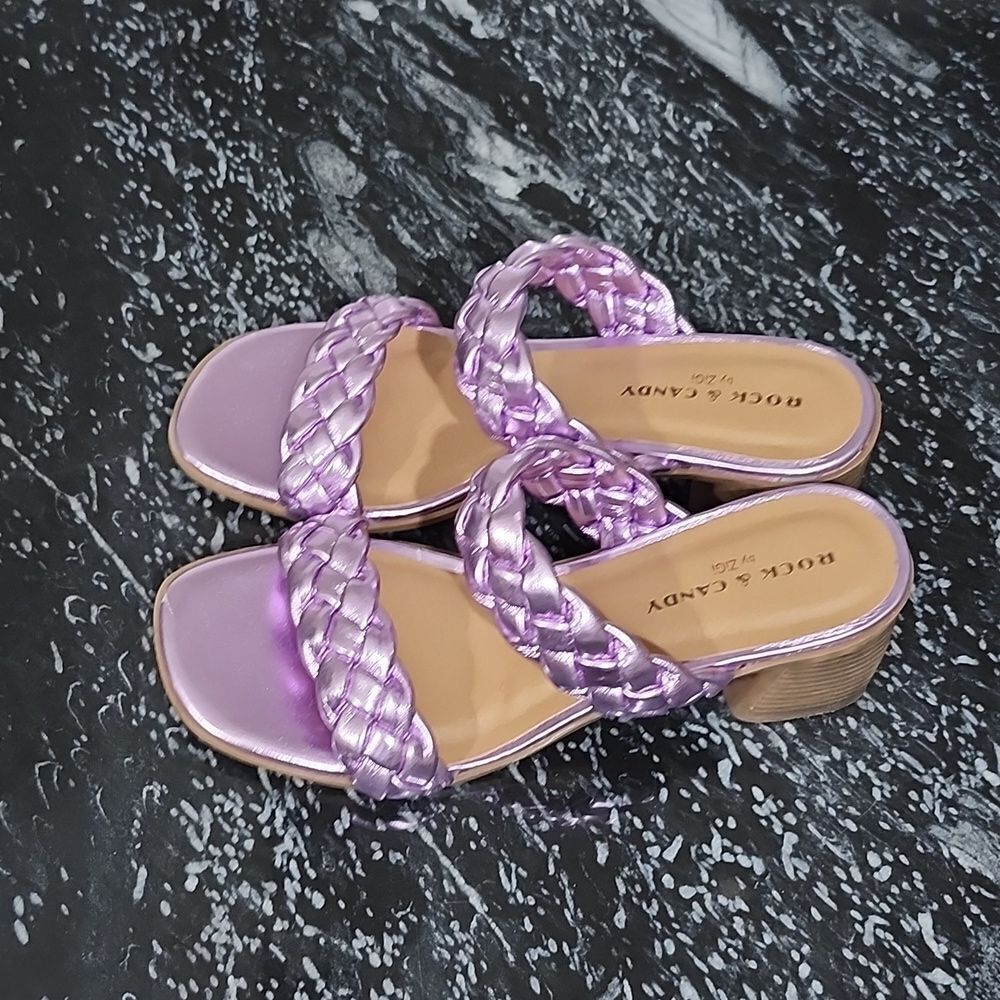 BRAND NEW ROCK&CANDY BY ZIGI DOUBLE BRAIDED STRAPS LOW BLOCK-HEEL SANDAL